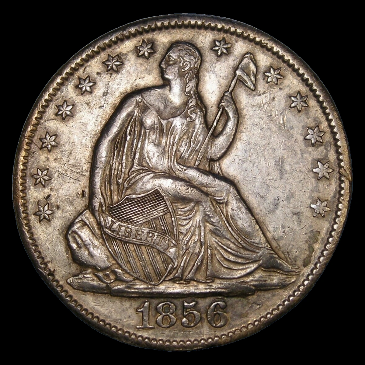 1856 Liberty Seated Half Dollar: Repunched Date