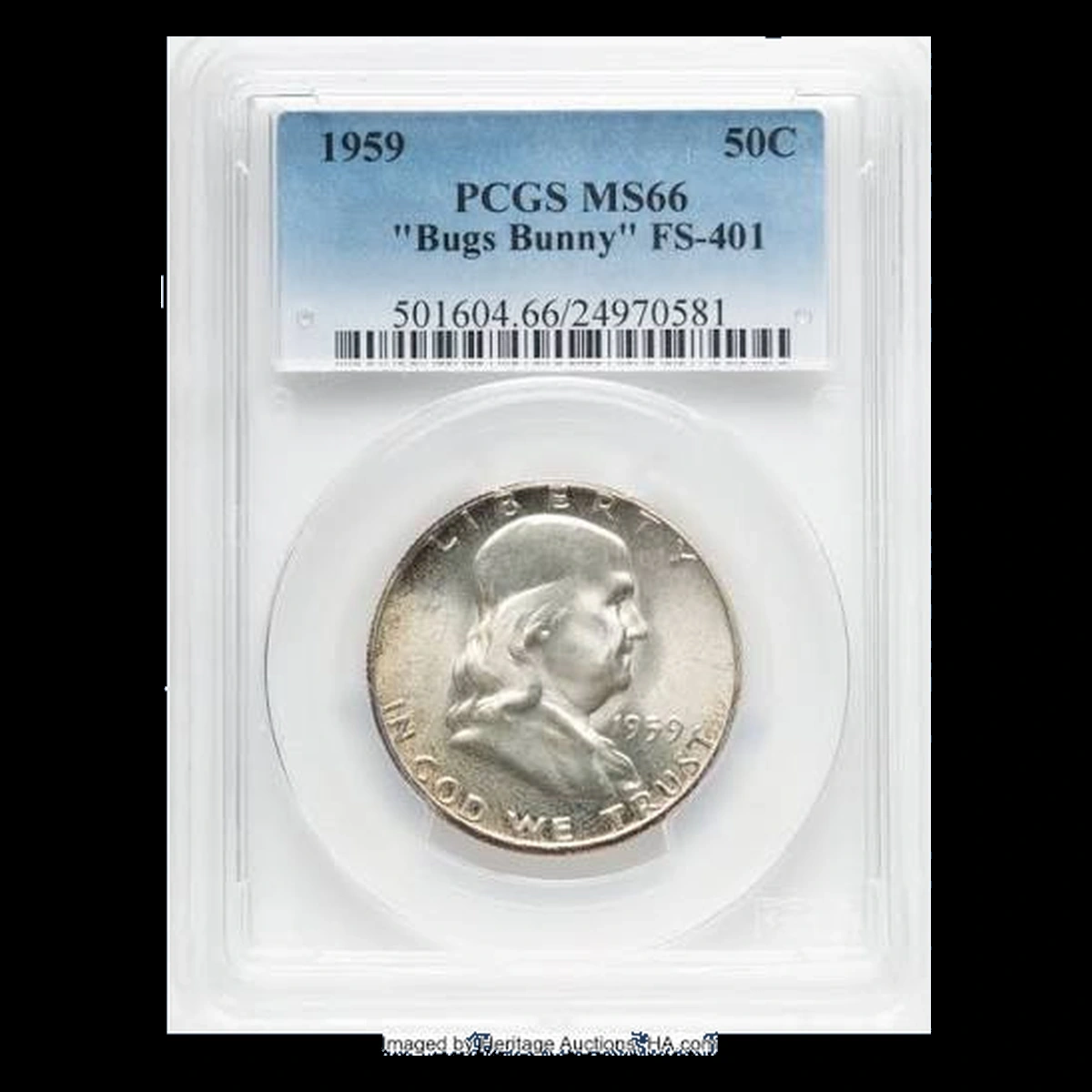 1959 Franklin Half Dollar: Bugs Bunny Die Clash