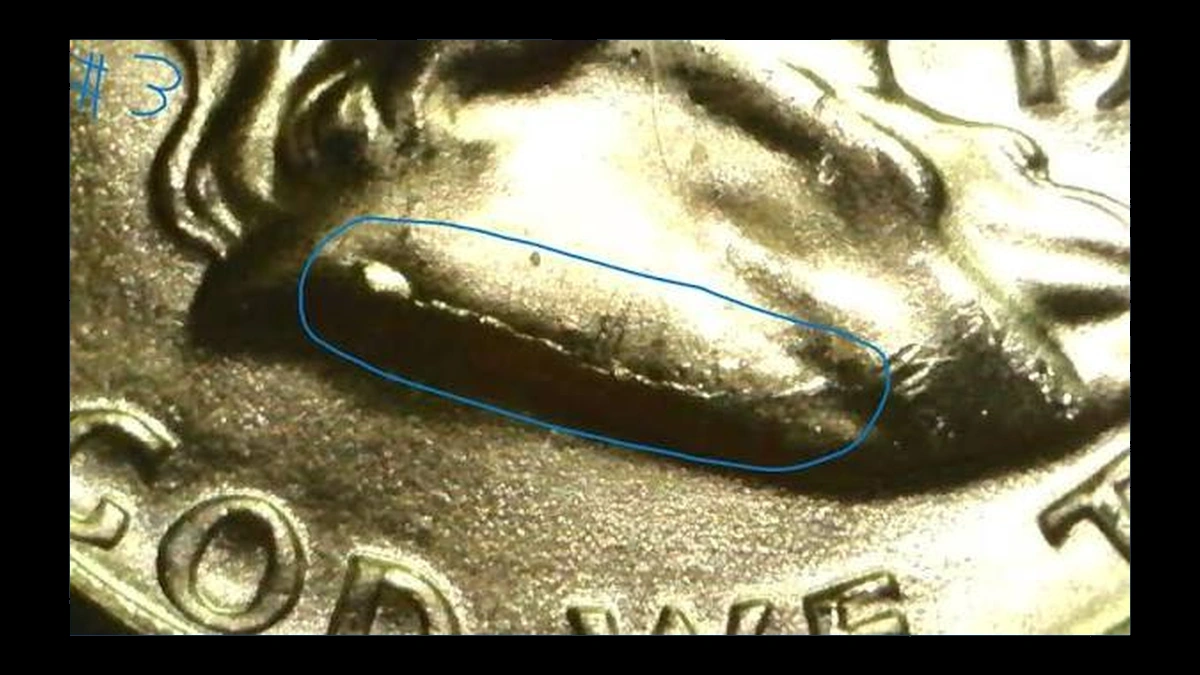 1959 Franklin Half Dollar: Die Break / Cud