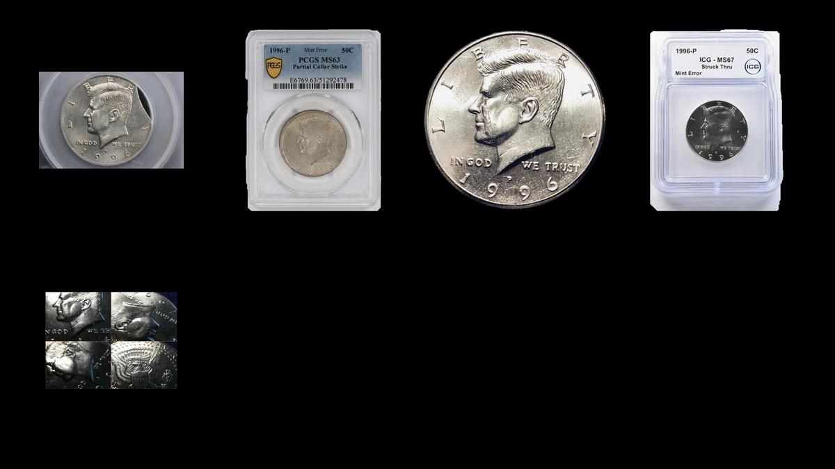 1996 Half Dollar Errors — error coin photographs