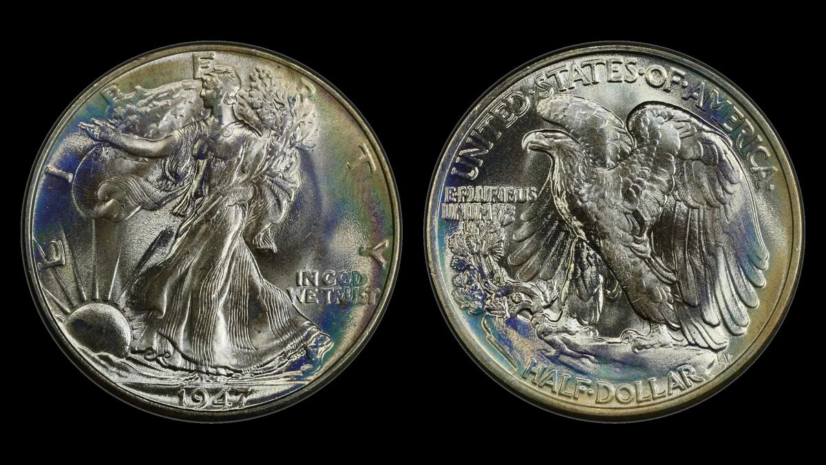 1947 Walking Liberty Half Dollar, obverse and reverse