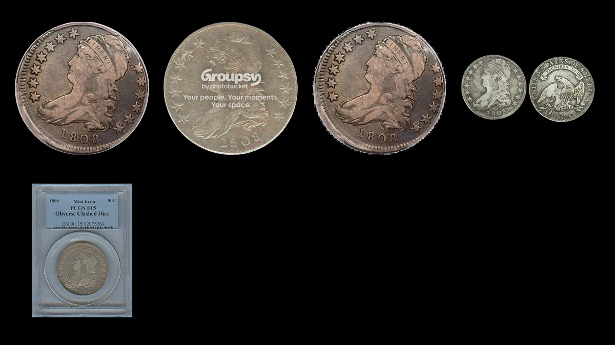 1808 Half Dollar Errors — error coin photographs