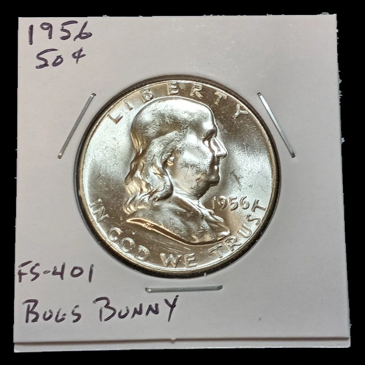 1956 Franklin Half Dollar: Bugs Bunny Die Clash