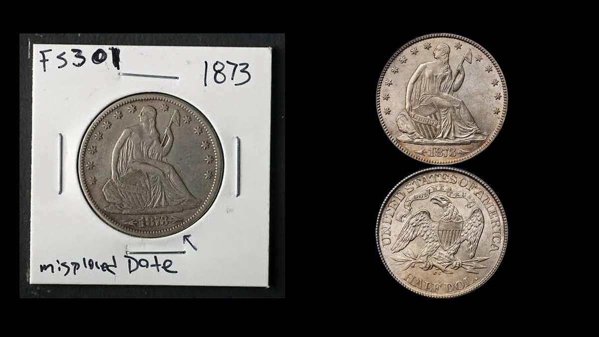 1873 Half Dollar Errors — error coin photographs