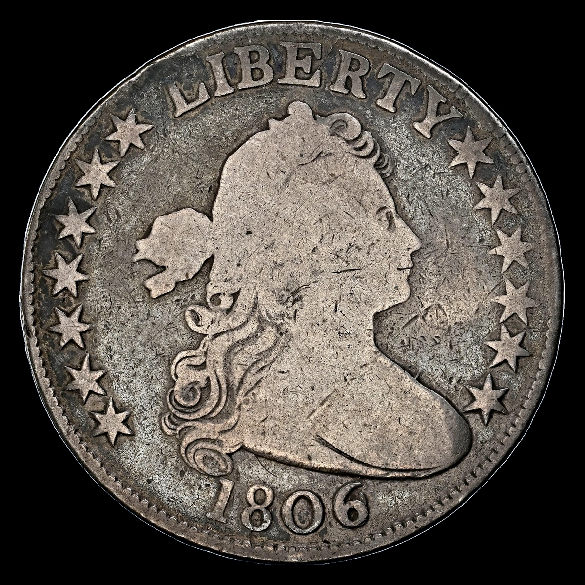 1806 Draped Bust Half Dollar: 6 over inverted 6