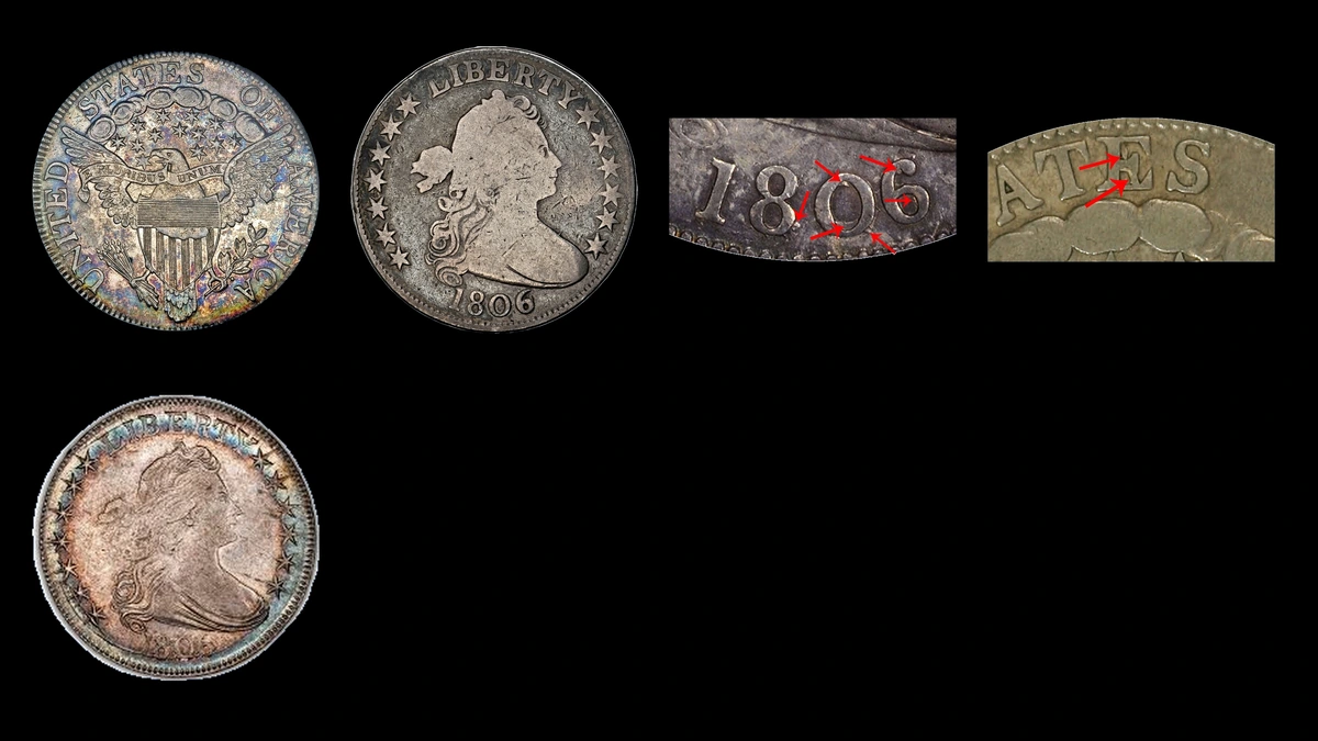 1806 Half Dollar Errors — error coin photographs