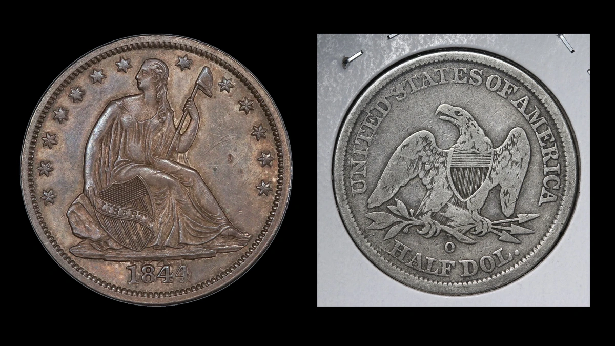 1844 Half Dollar Errors — error coin photographs