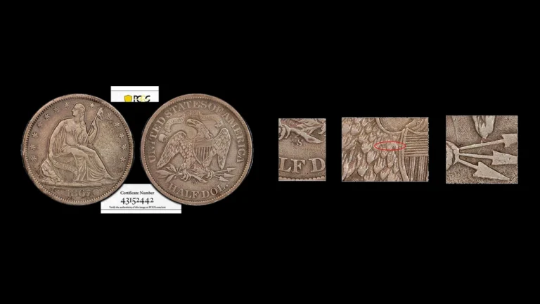 1867 Half Dollar Errors — error coin photographs