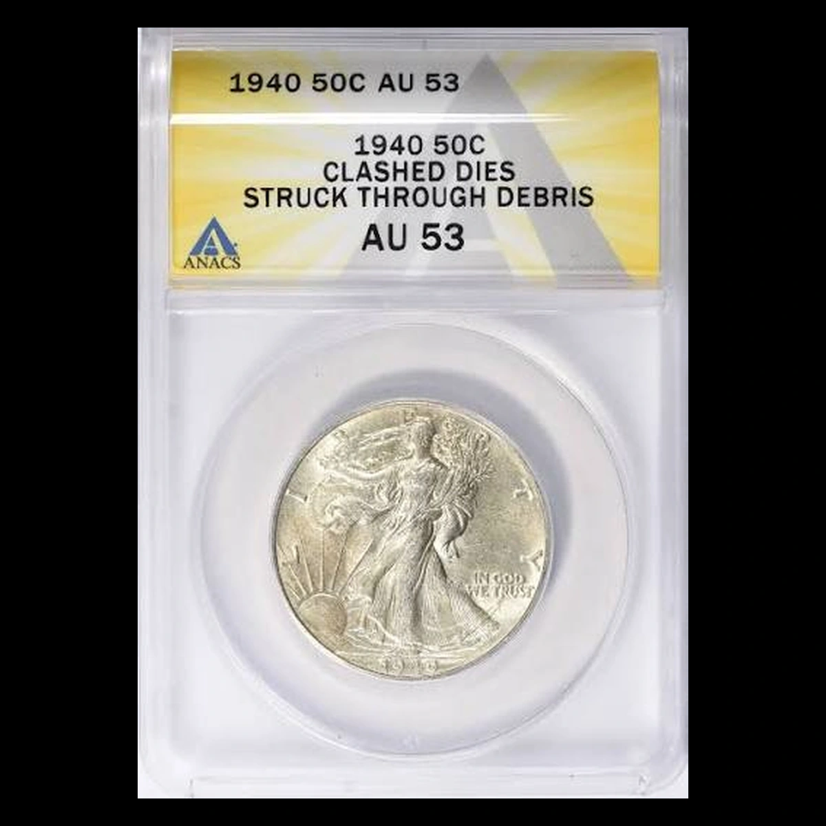 1940 Walking Liberty Half Dollar: Struck-Through Error
