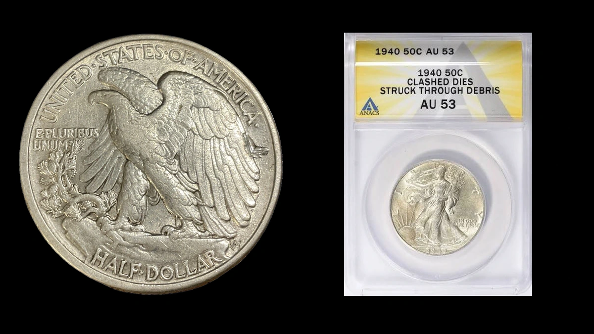 1940 Half Dollar Errors — error coin photographs