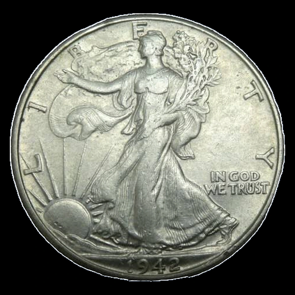 1942 Walking Liberty Half Dollar: Clipped Planchet