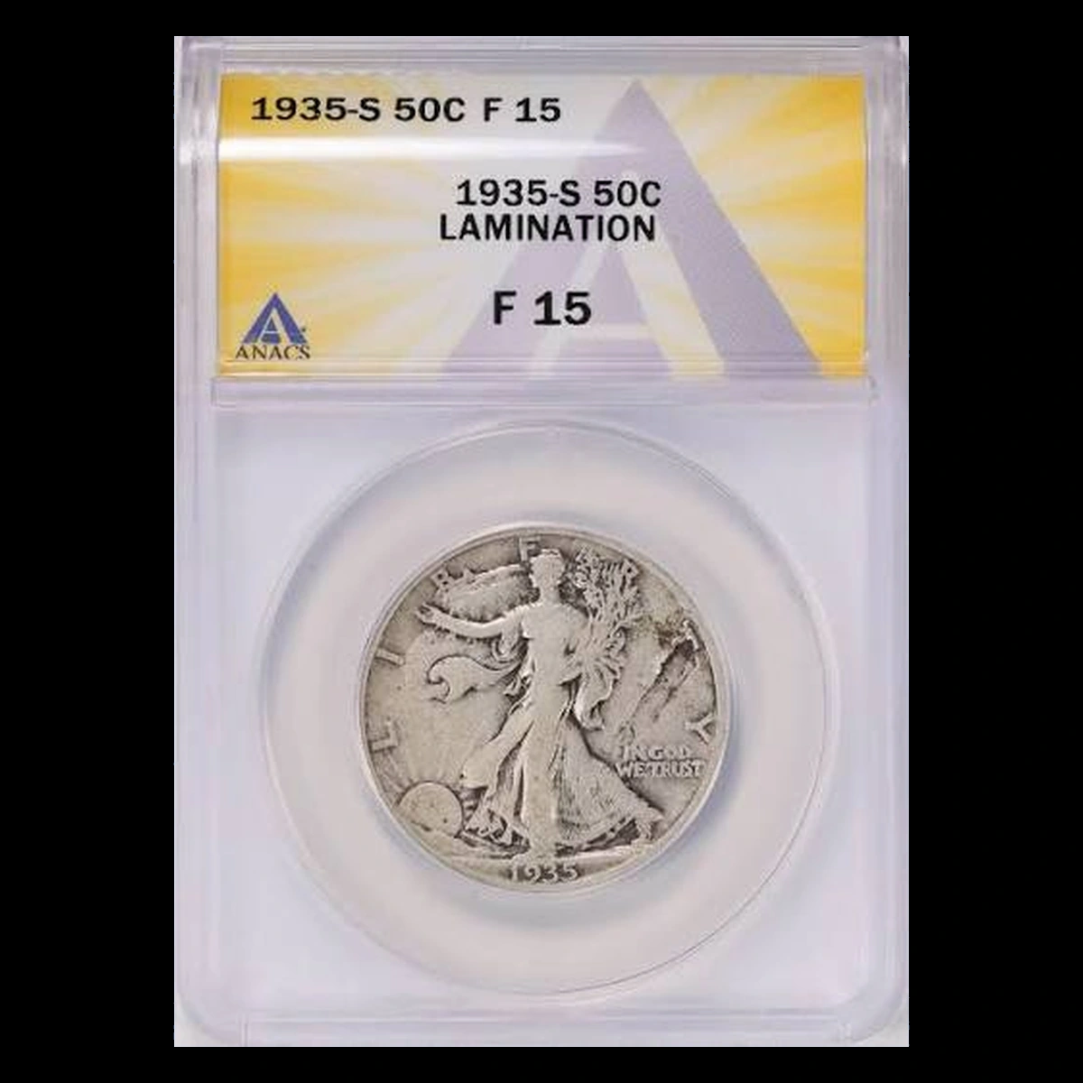 1935 Walking Liberty Half Dollar: Lamination