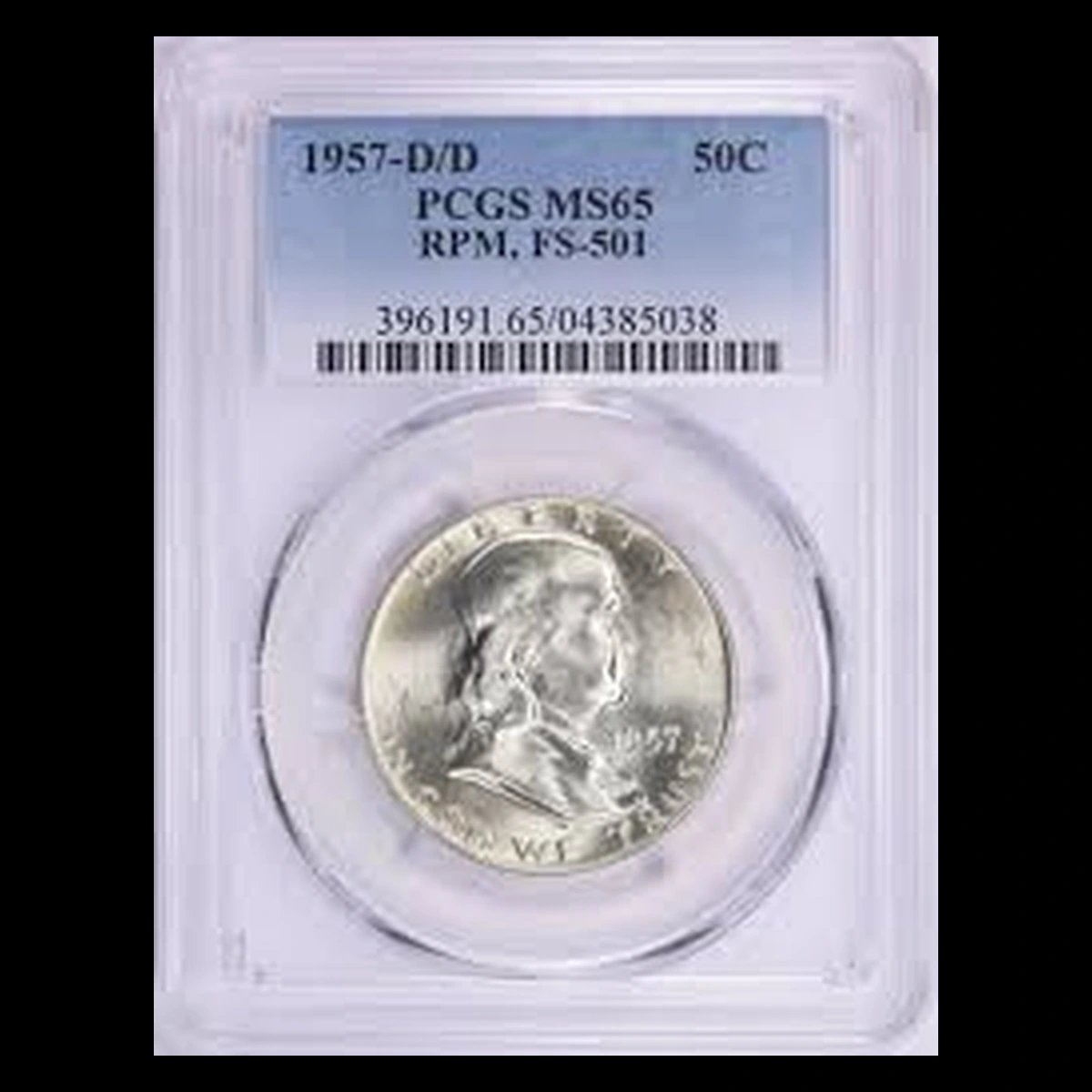 1957 Franklin Half Dollar: Repunched Mintmark