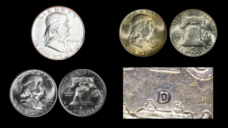 1950 Half Dollar Errors — error coin photographs