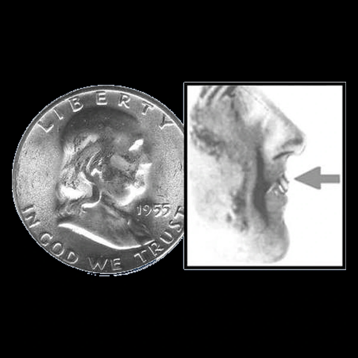 1955 Franklin Half Dollar: Bugs Bunny Die Clash