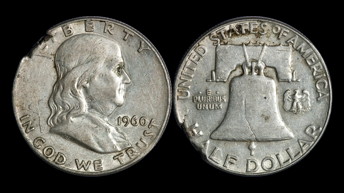 1960 Franklin Half Dollar: Clipped Planchet