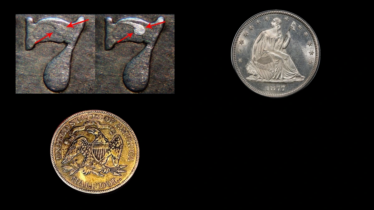 1877 Half Dollar Errors — error coin photographs