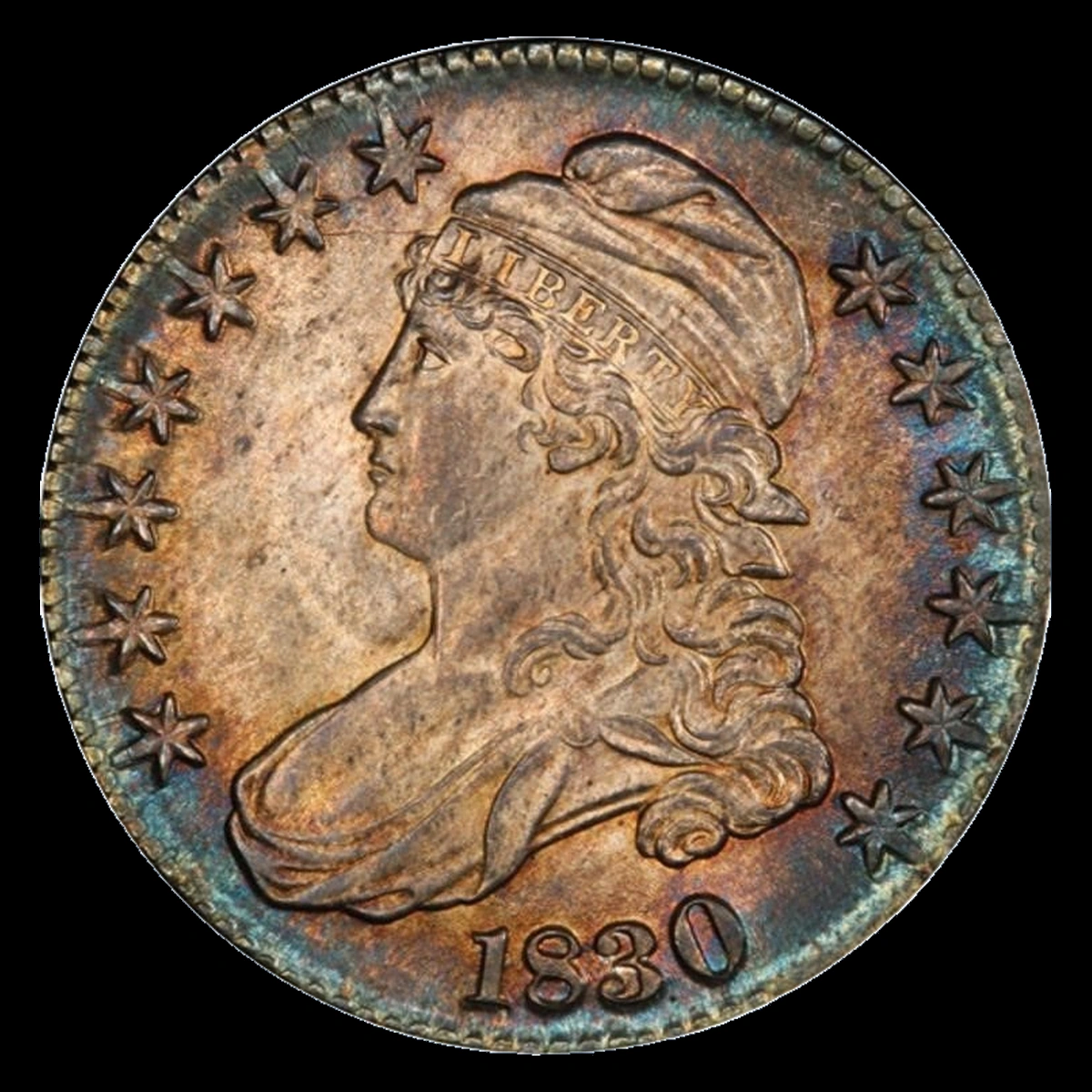 1830 Capped Bust Half Dollar: Die Crack