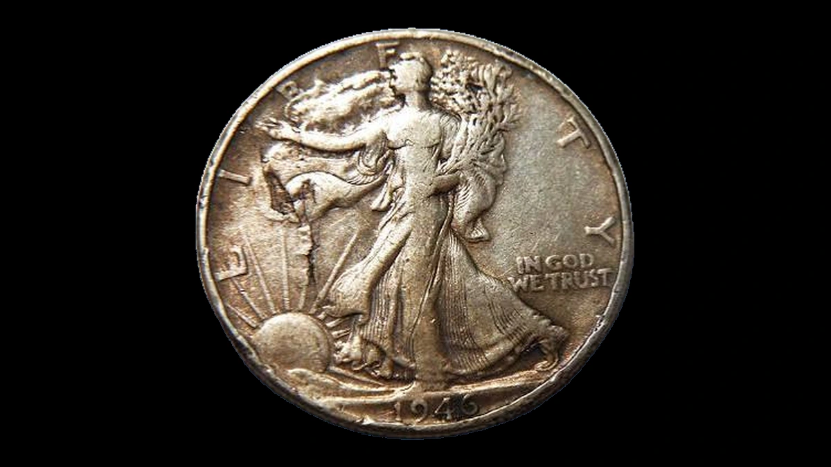 1946 Walking Liberty Half Dollar: Lamination / Split Planchet