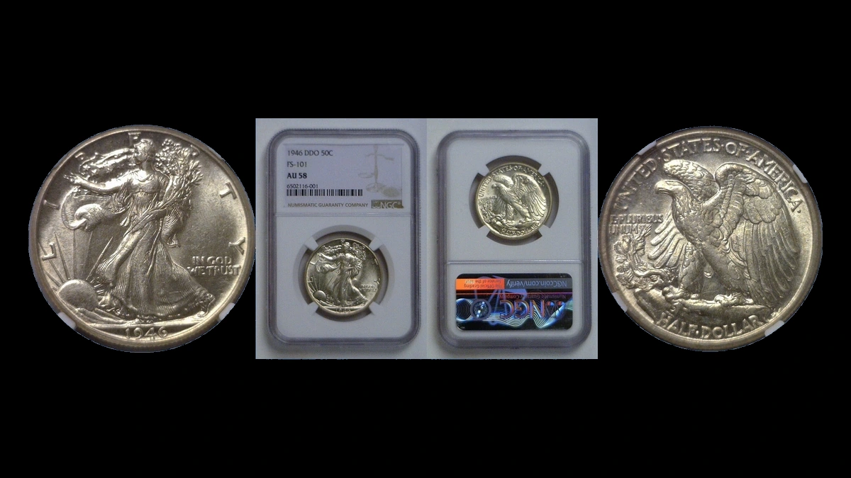 1946 Walking Liberty Half Dollar: Doubled Die Obverse