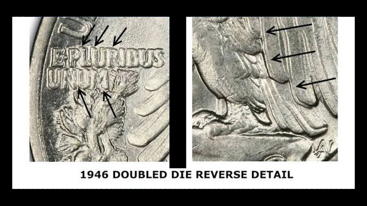 1946 Walking Liberty Half Dollar: Doubled Die Reverse