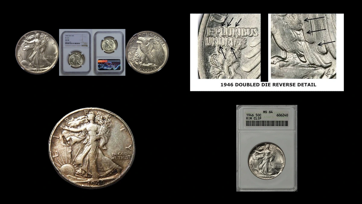 1946 Half Dollar Errors — error coin photographs
