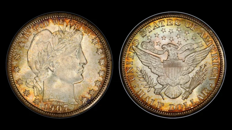 1907 Barber Half Dollar, obverse and reverse