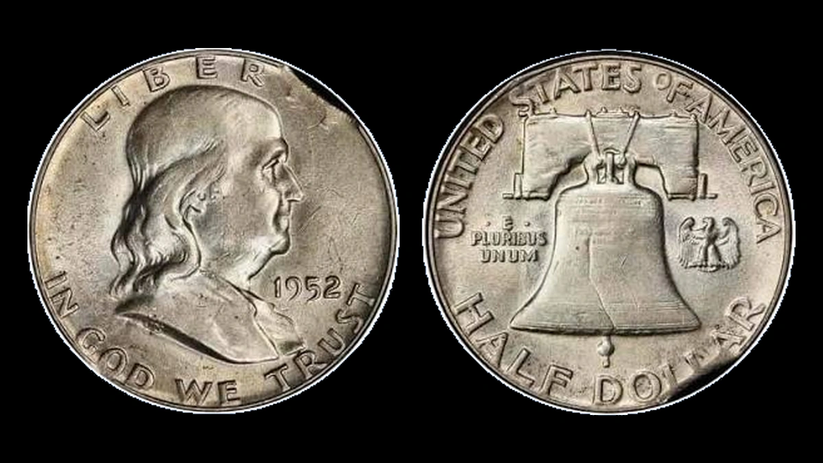 1952 Franklin Half Dollar: Clipped Planchet