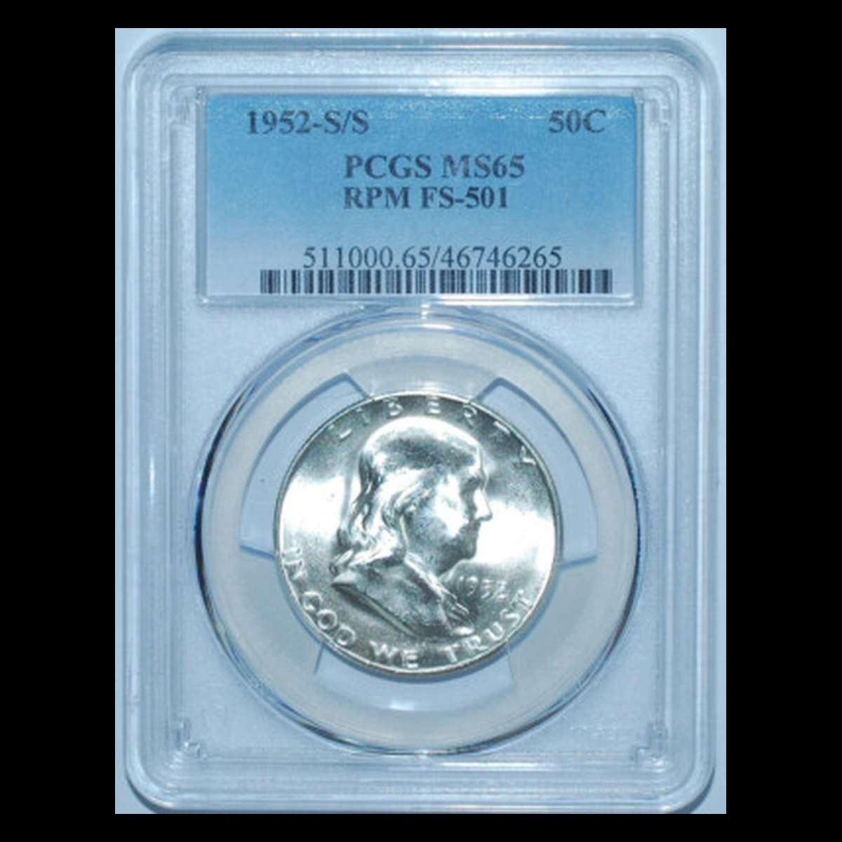 1952 Franklin Half Dollar: Repunched Mintmark