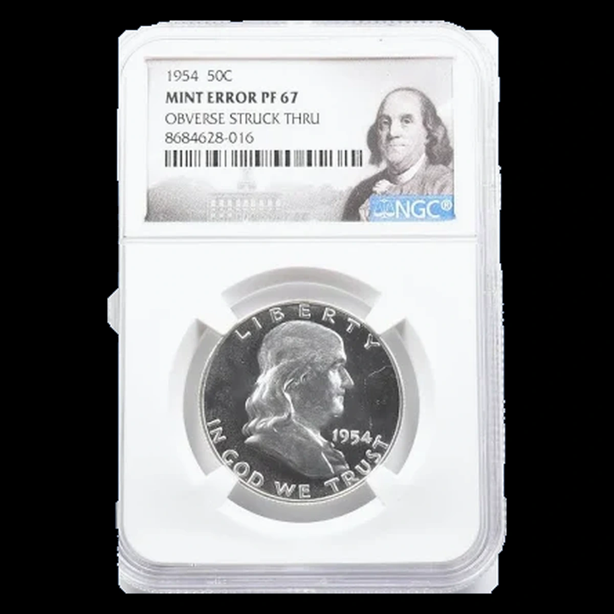 1954 Franklin Half Dollar: Struck-Through Error