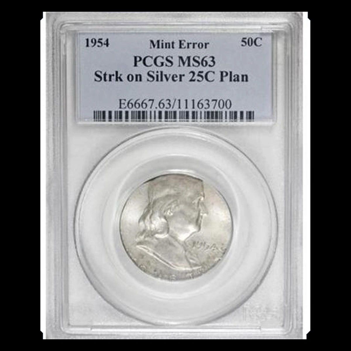 1954 Franklin Half Dollar: Wrong Planchet