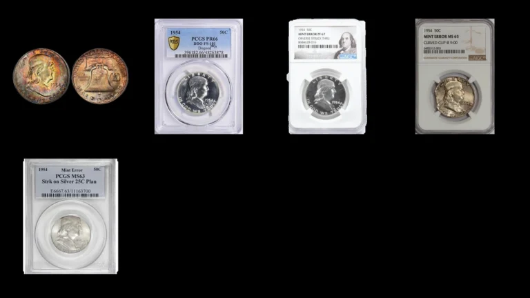 1954 Half Dollar Errors — error coin photographs