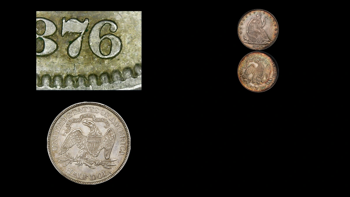 1876 Half Dollar Errors — error coin photographs
