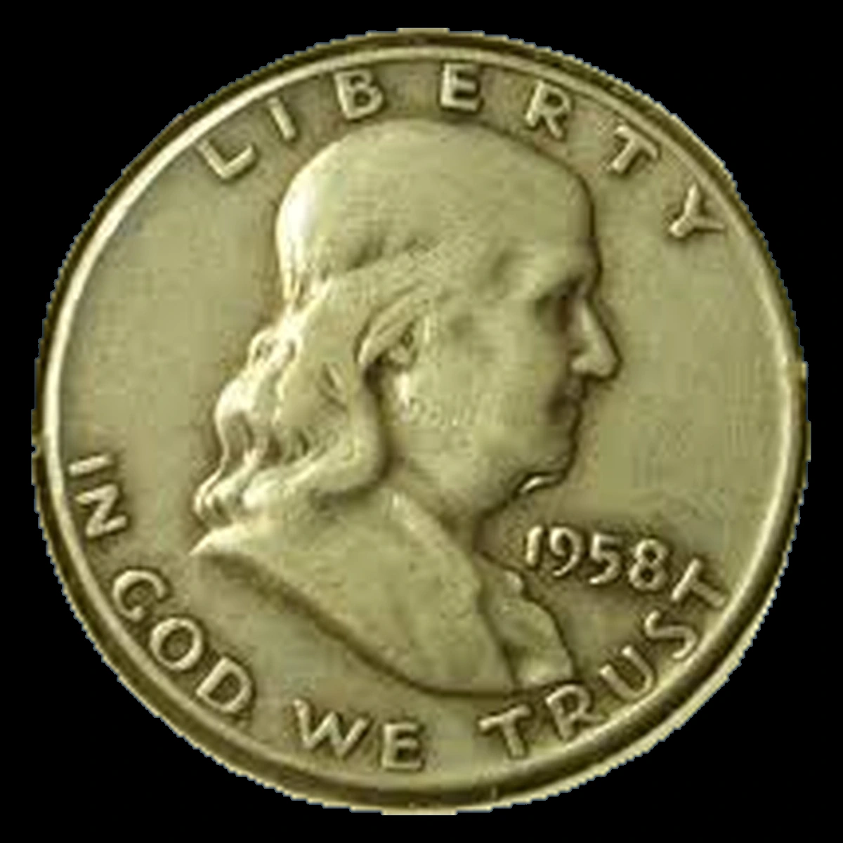 1958 Franklin Half Dollar: Die Break / Cud