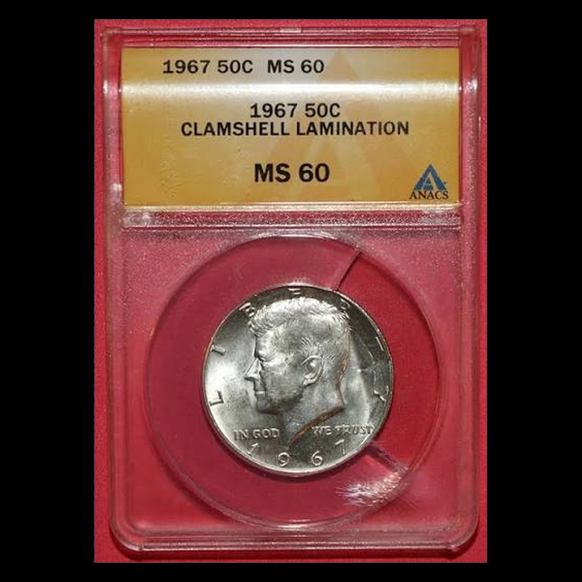 1967 Kennedy Half Dollar: Lamination