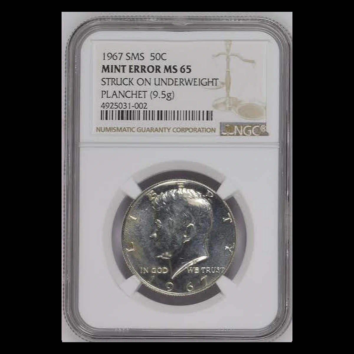 1967 Kennedy Half Dollar: Thin Thick Planchet