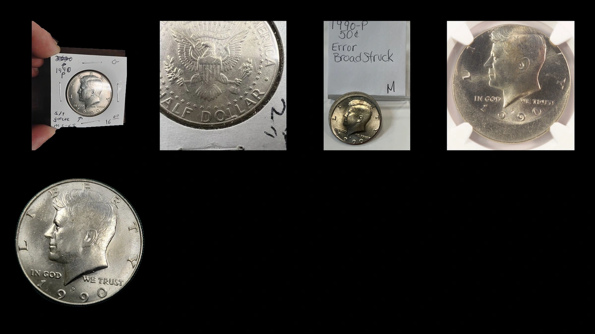 1990 Half Dollar Errors — error coin photographs