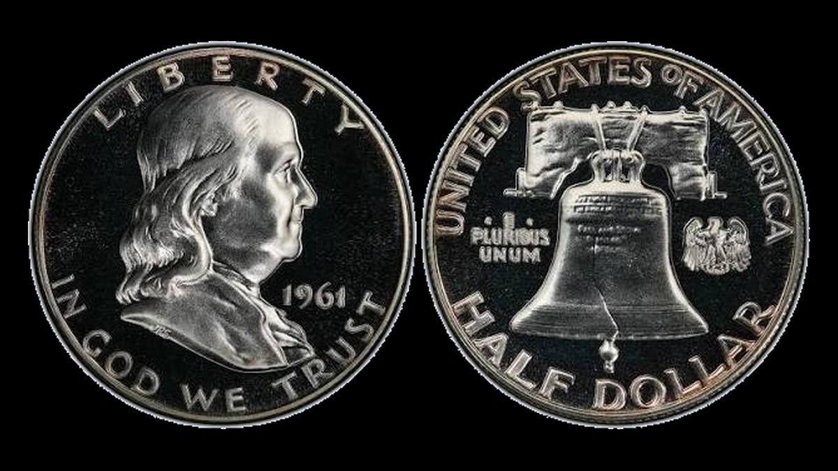 1961 Franklin Half Dollar: Doubled Die Reverse