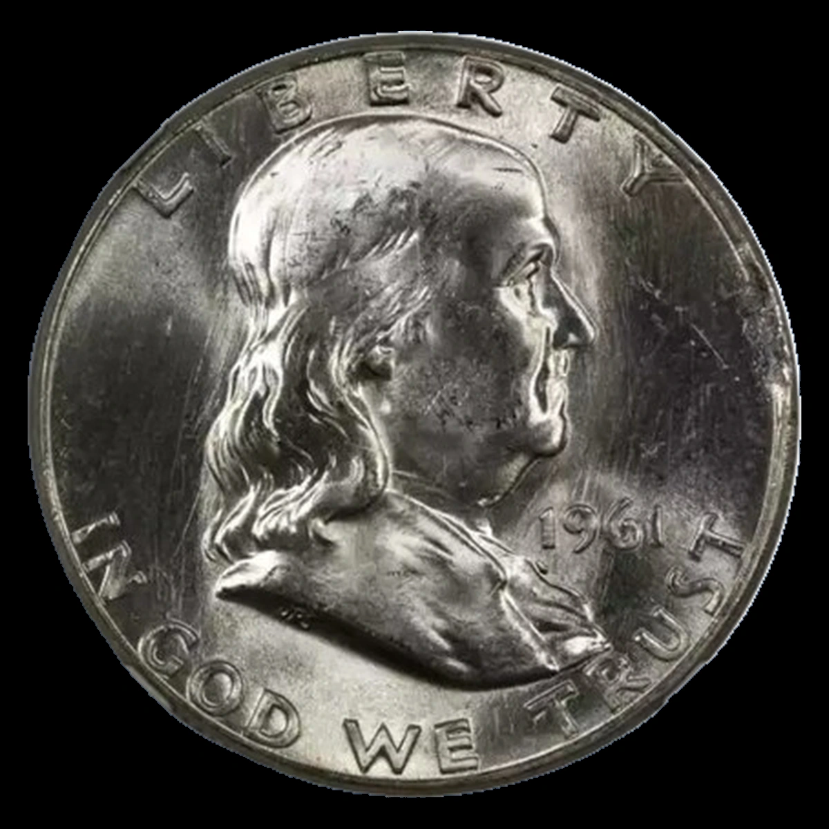 1961 Franklin Half Dollar: Clipped Planchet