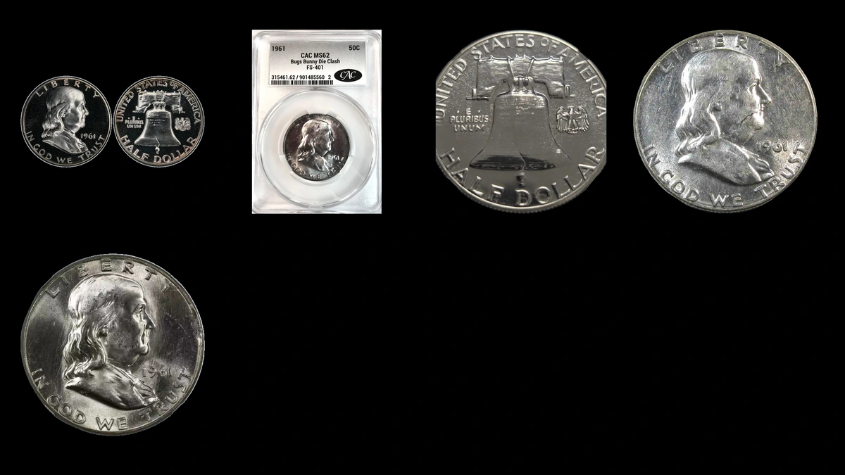 1961 Half Dollar Errors — error coin photographs