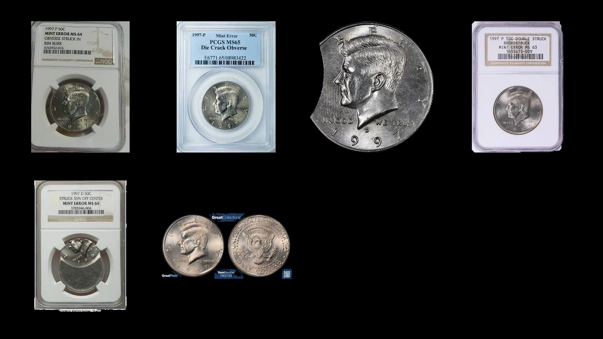 1997 Half Dollar Errors — error coin photographs