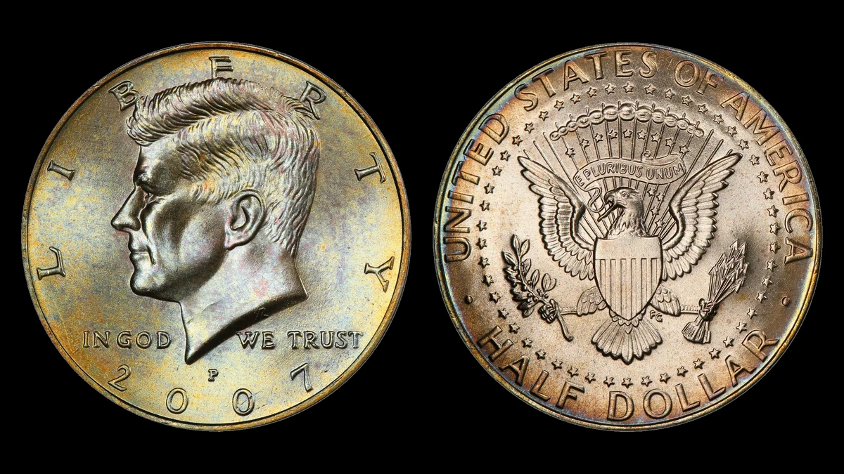 2007-P Kennedy Half Dollar, obverse and reverse