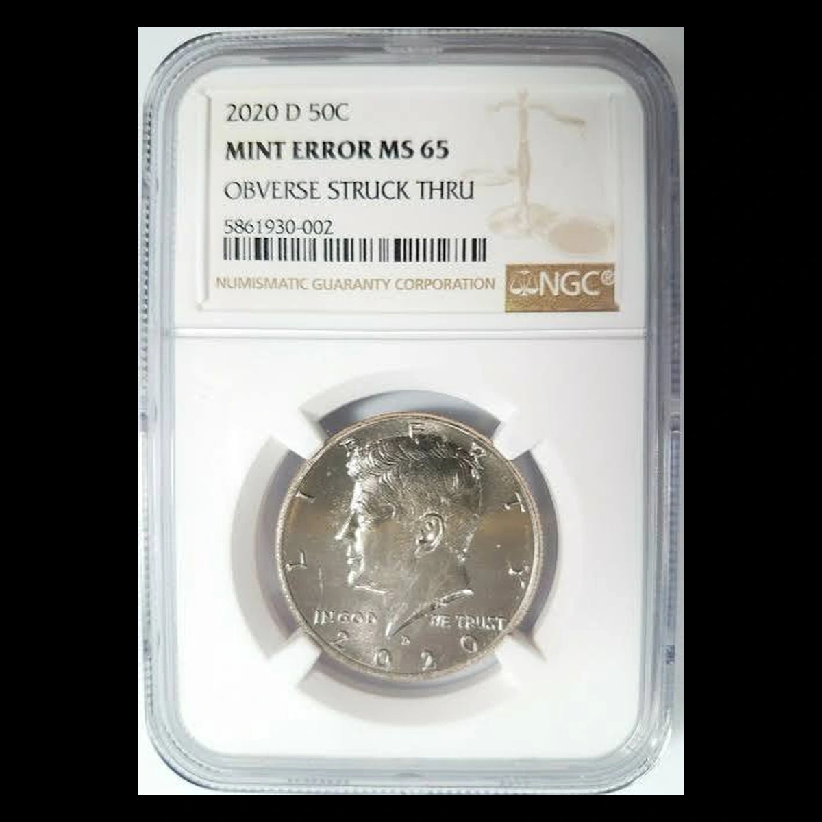 2020 Kennedy Half Dollar: Struck-Through Error
