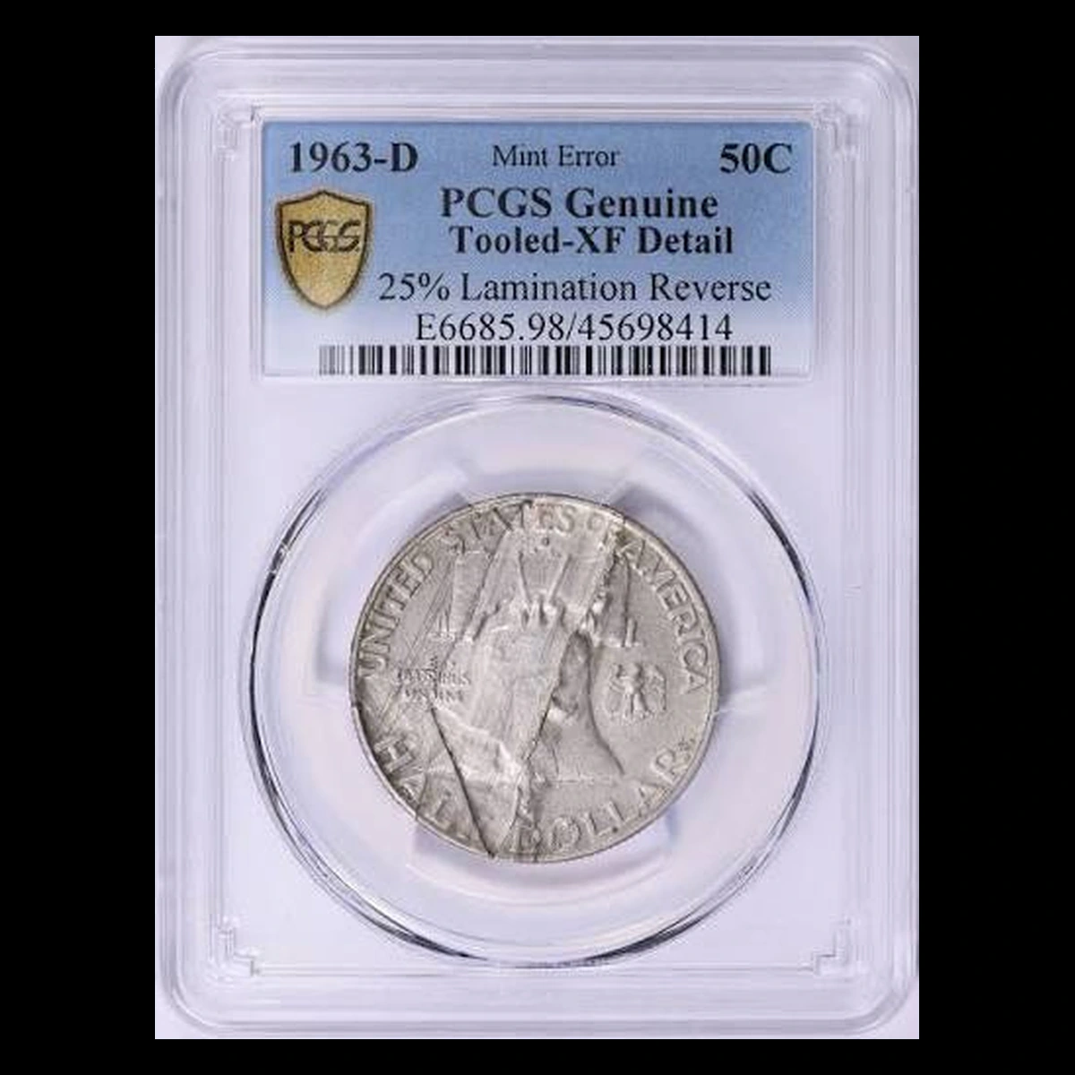 1963 Franklin Half Dollar: Lamination / Split Planchet