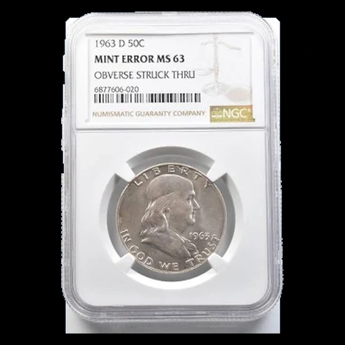 1963 Franklin Half Dollar: Struck-Through Error
