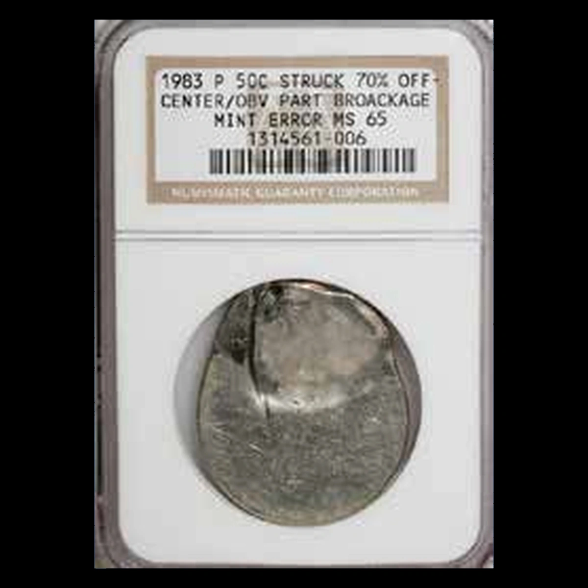 1983 Kennedy Half Dollar: Brockage