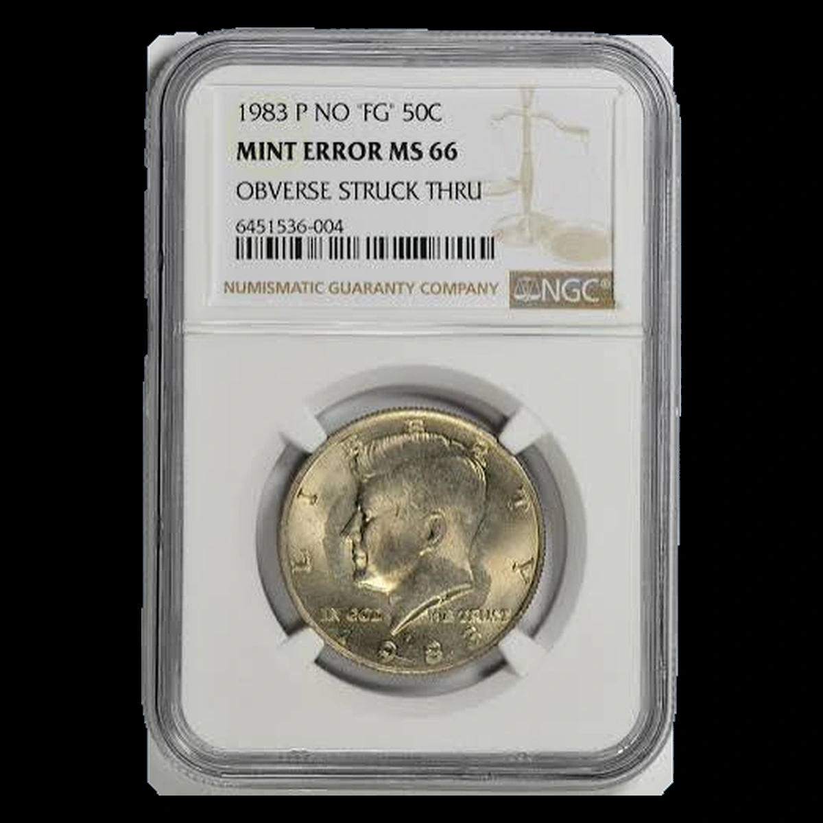 1983 Kennedy Half Dollar: Struck Through