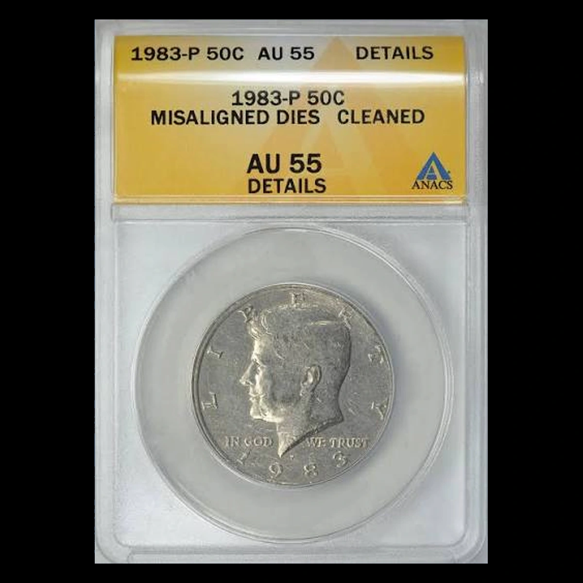 1983 Kennedy Half Dollar: Misaligned Die