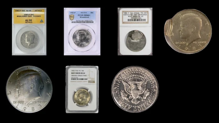 1983 Half Dollar Errors — error coin photographs
