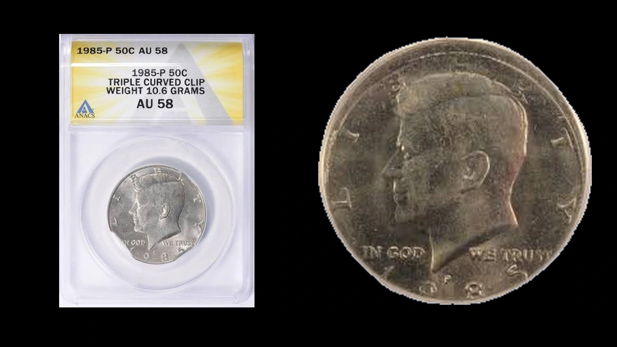 1985 Half Dollar Errors — error coin photographs